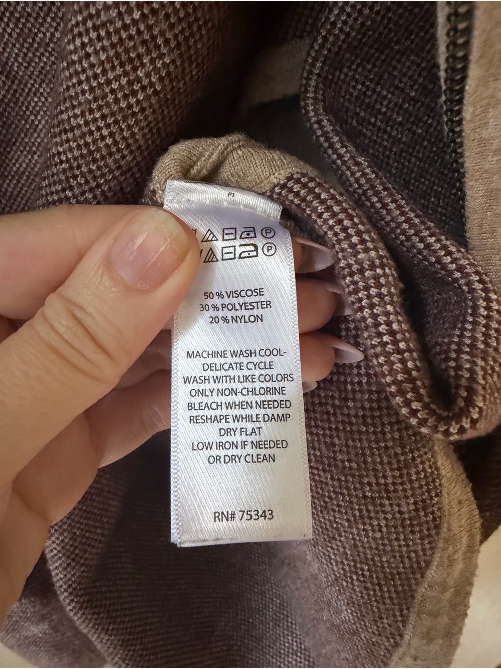 Tahari Plaid Zip Front Cape Poncho Jacket L/XL - Picture 7 of 7